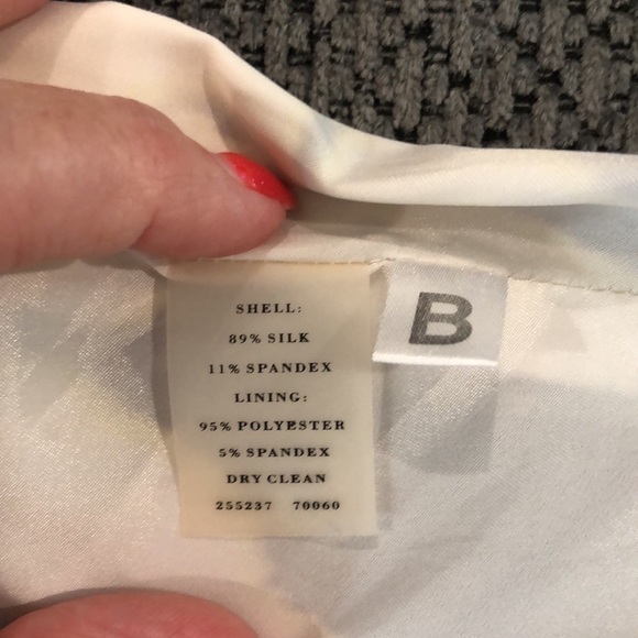 Ann Taylor Lined Skirt Silk Blend Floral Print Zip & Snap Elastic Waistband W 0P - Picture 6 of 6